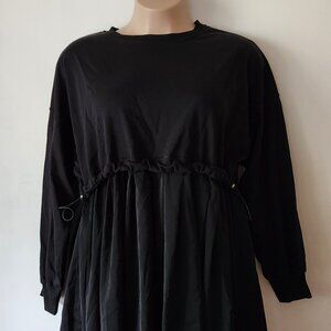 Flygo dress sz XL black goth festival oversize EUC